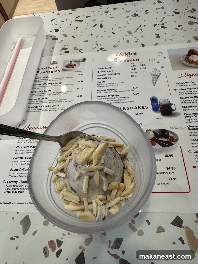 Gelare Ice Cream Menu