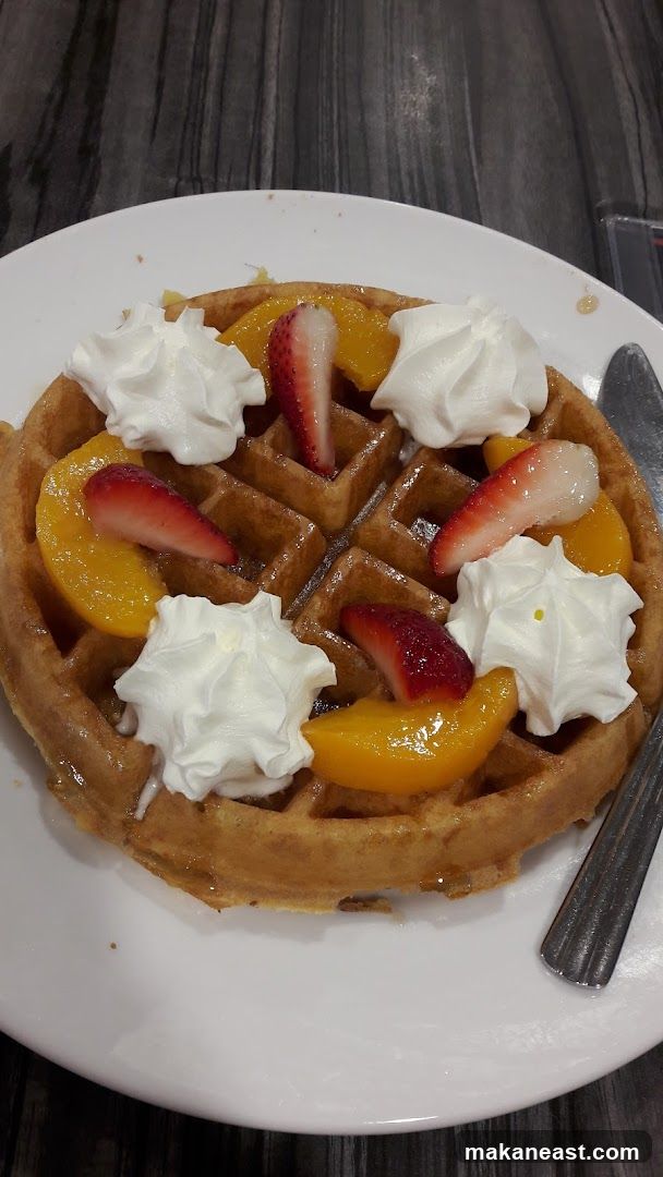 Waffle with Fruit and Whipped Cream
