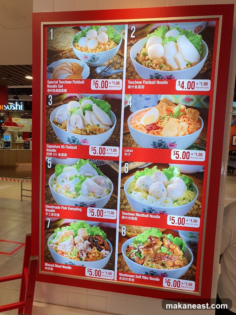 Noodle Menu