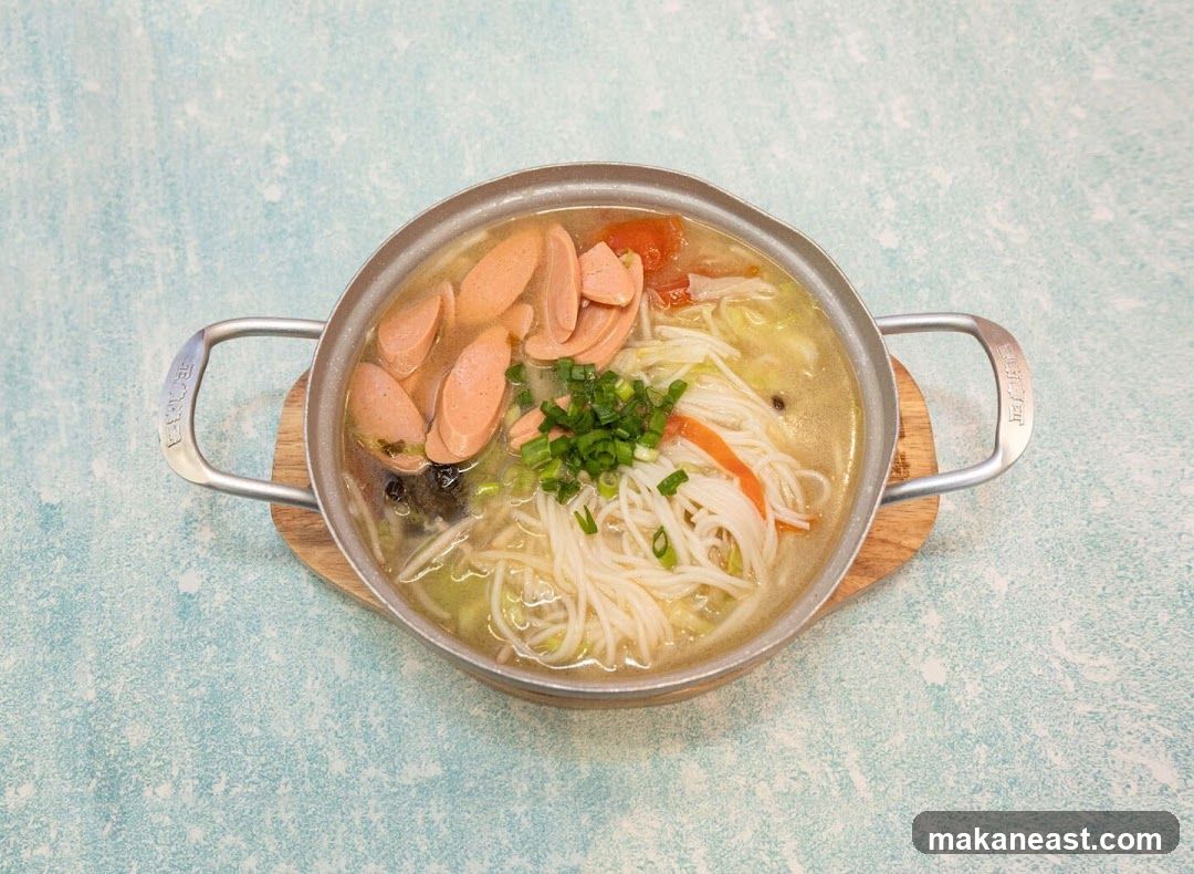 Noodle Soup with Sausages