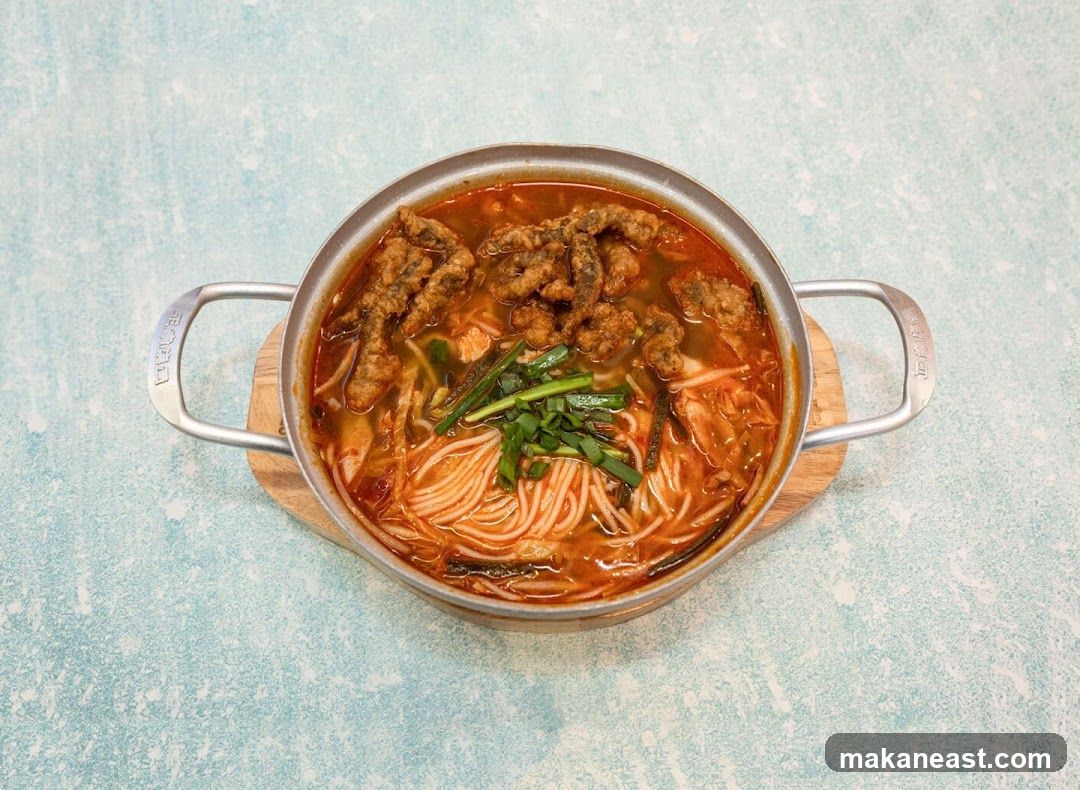 Spicy Noodle Soup with Fried Toppings