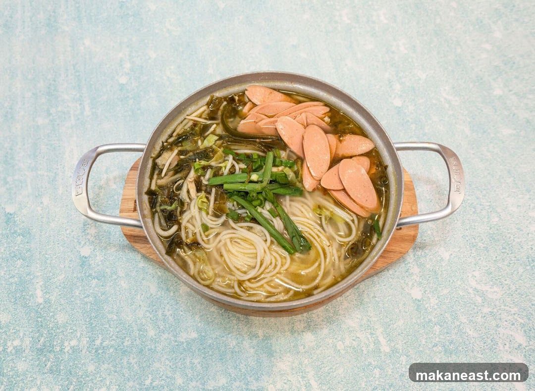 Noodle Soup with Sausages