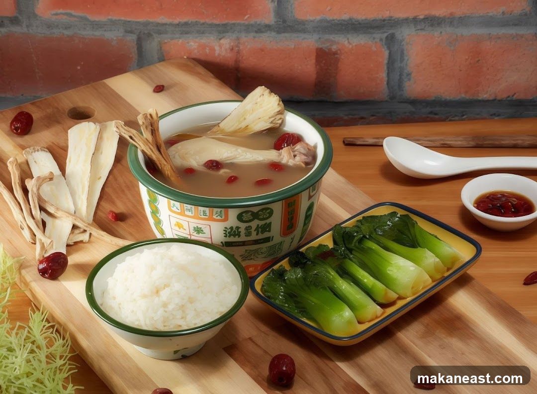 Chicken Soup with Bok Choy and Rice