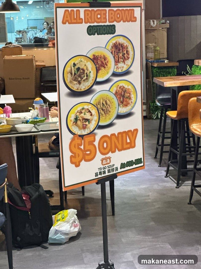 Rice Bowl Options Sign