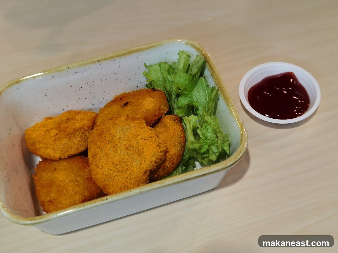 Chicken Nuggets with Lettuce and Ketchup