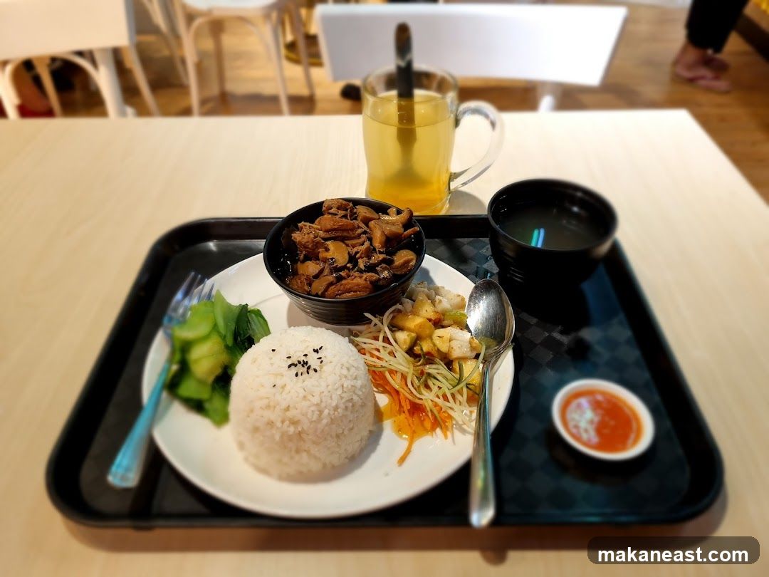 Meal Tray with Rice and Side Dishes