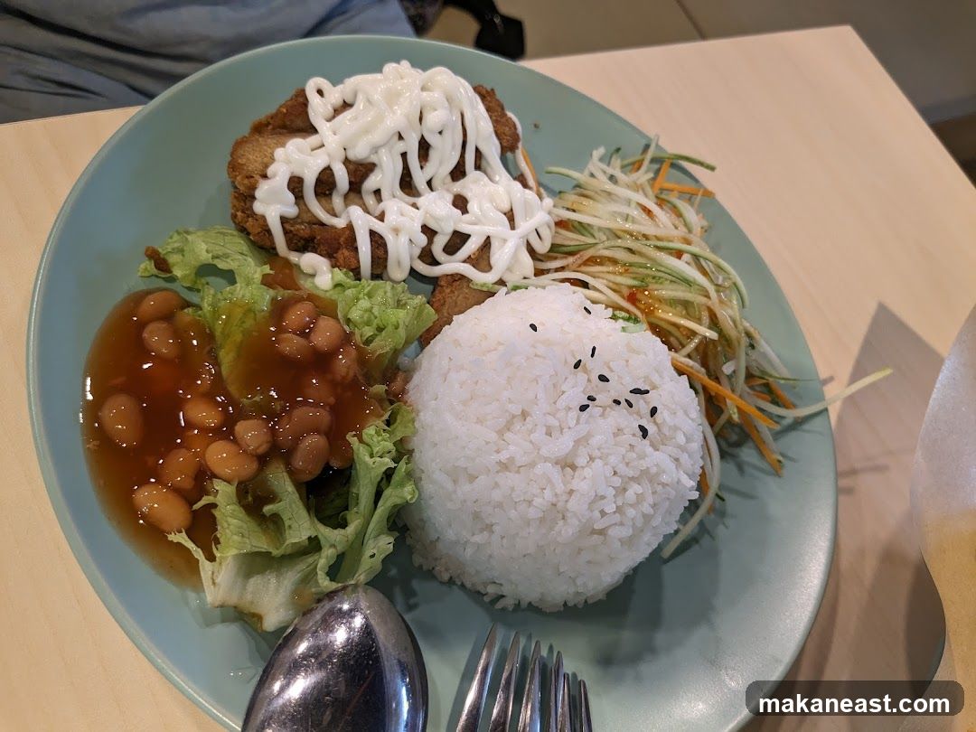 Fried Chicken with Rice and Sides