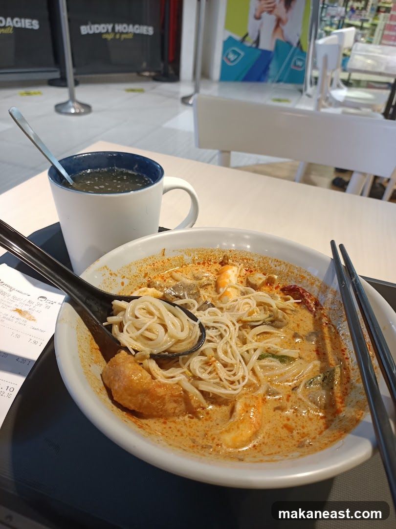 Noodle Dish with Drink