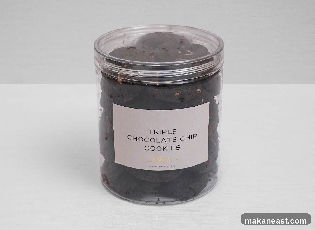 Jar of Triple Chocolate Chip Cookies