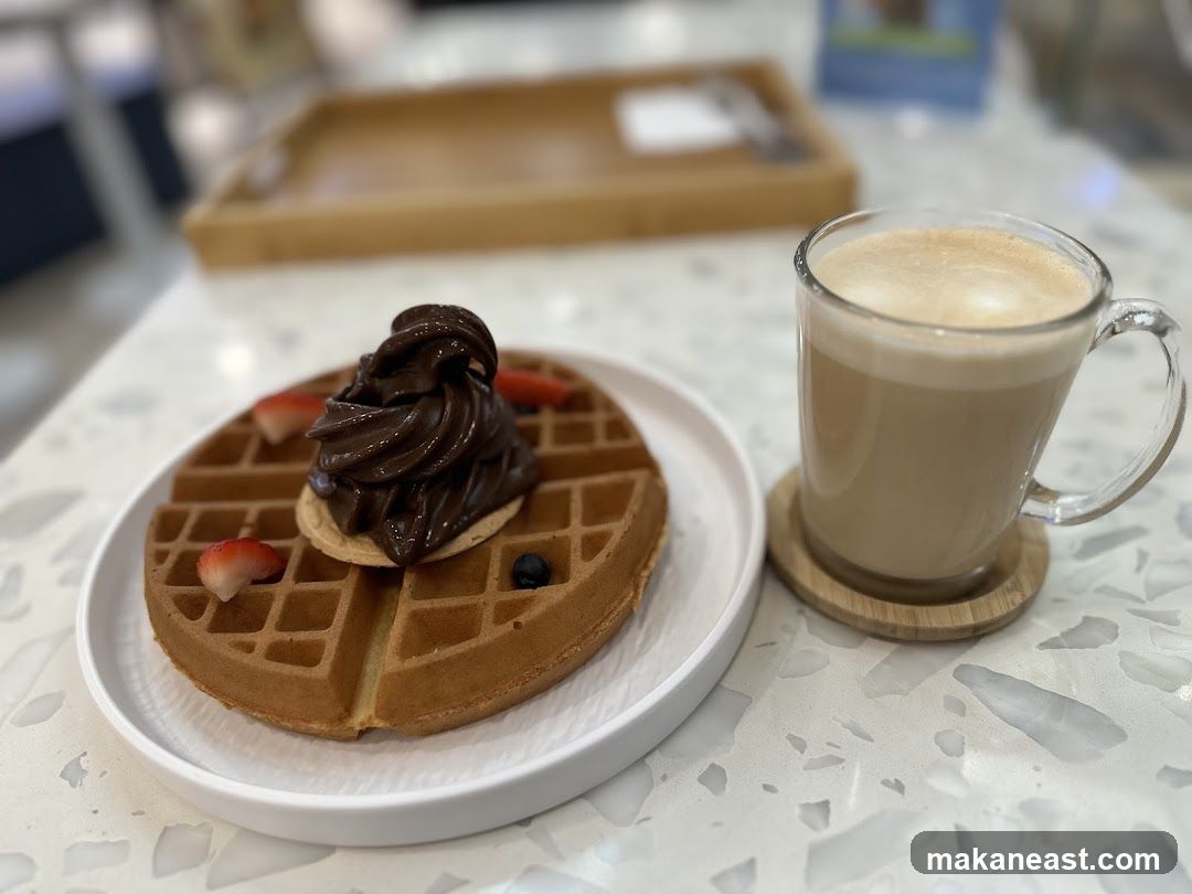 Waffle with Chocolate and Coffee