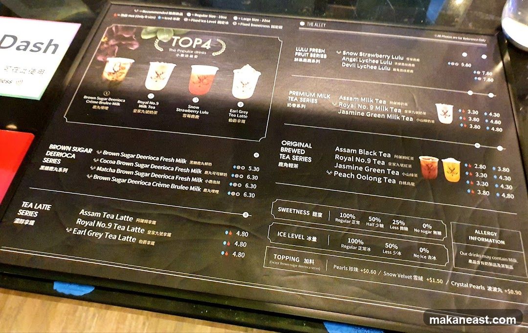 The Alley Menu