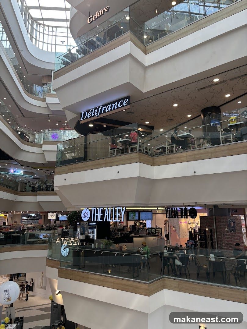 Interior of a multi-level shopping mall