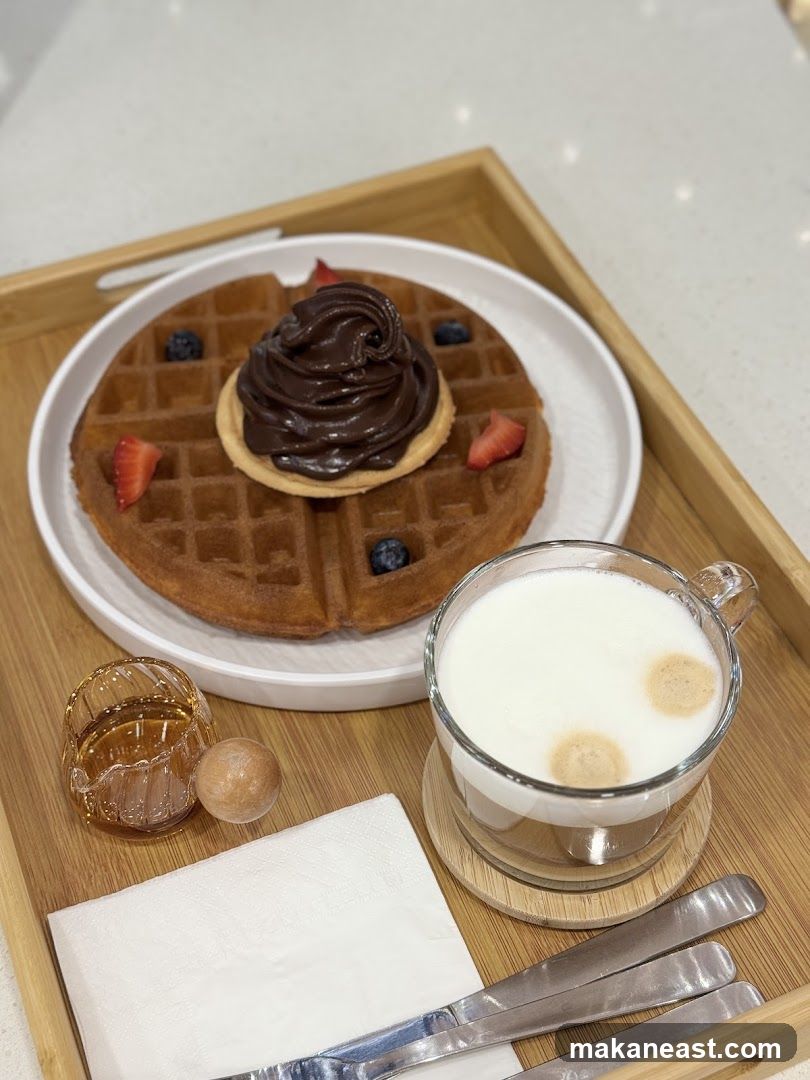 Waffle with Chocolate and Berries