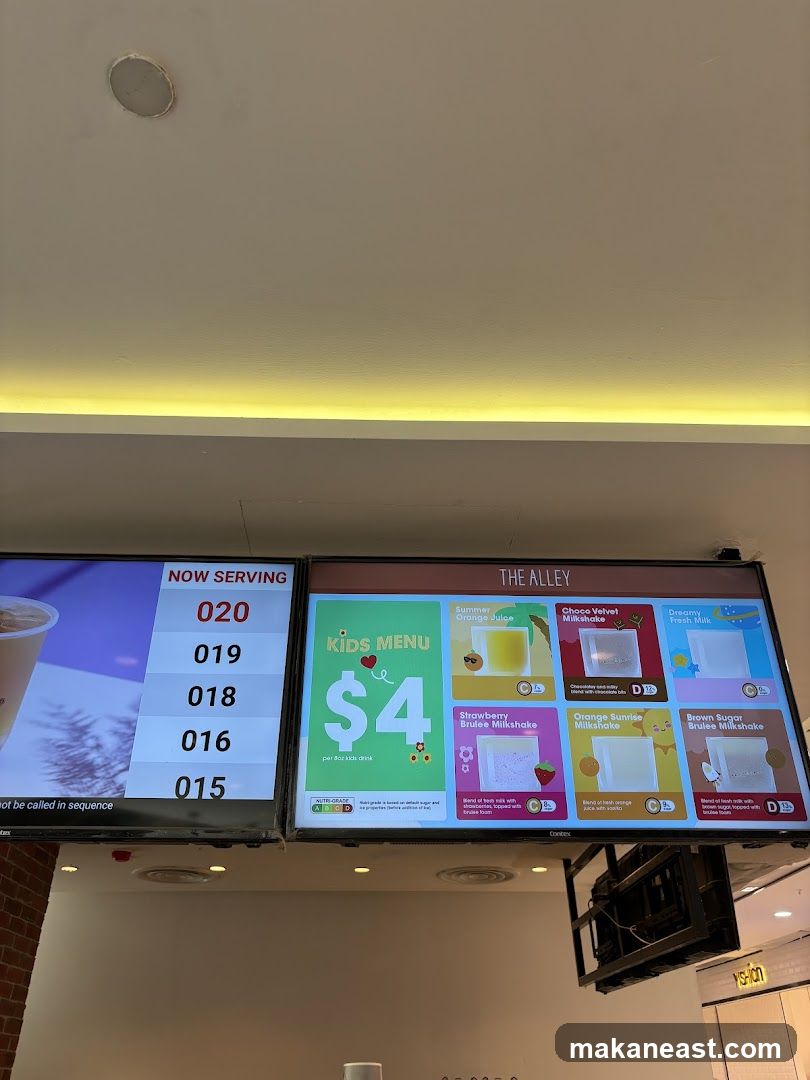 The Alley Menu