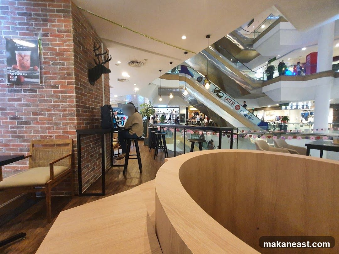Cafe Interior with Escalators