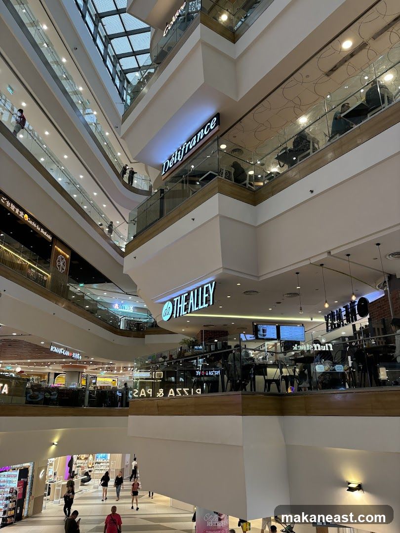 Interior of a multi-level shopping mall