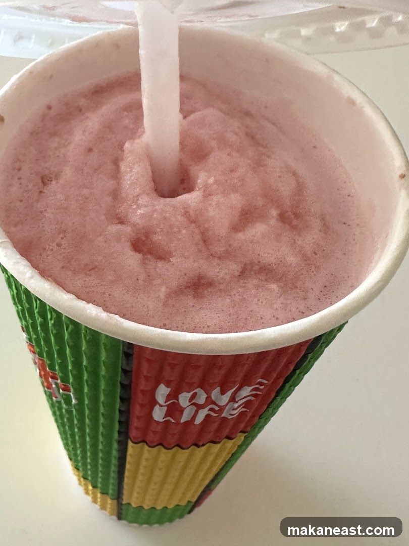 Pink Smoothie in a Branded Cup