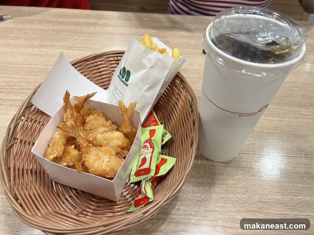 Fried Shrimp and Fries with Drink