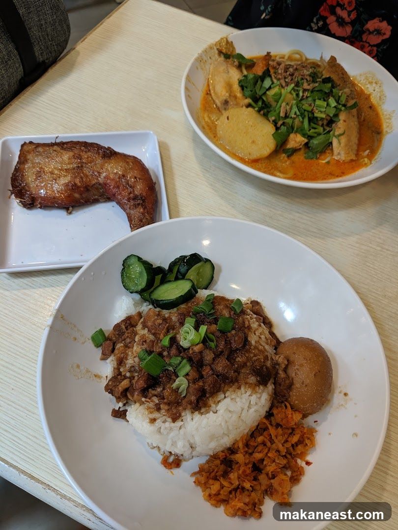 Three dishes on a table