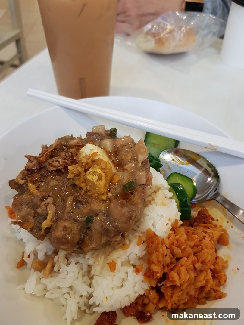 Rice dish with meat and drink