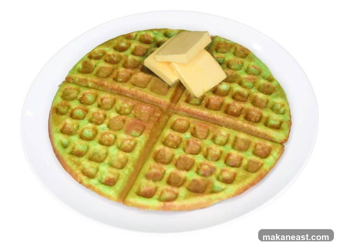 Pandan Waffle with Butter