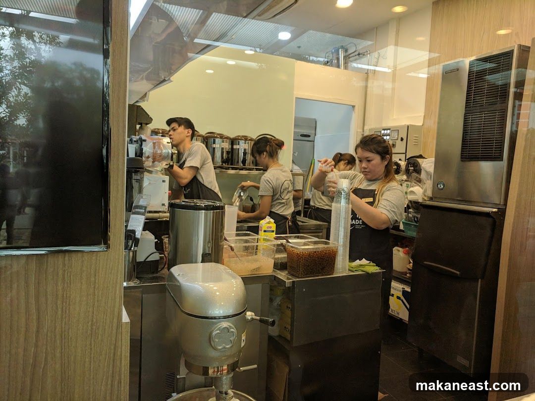 Staff preparing drinks
