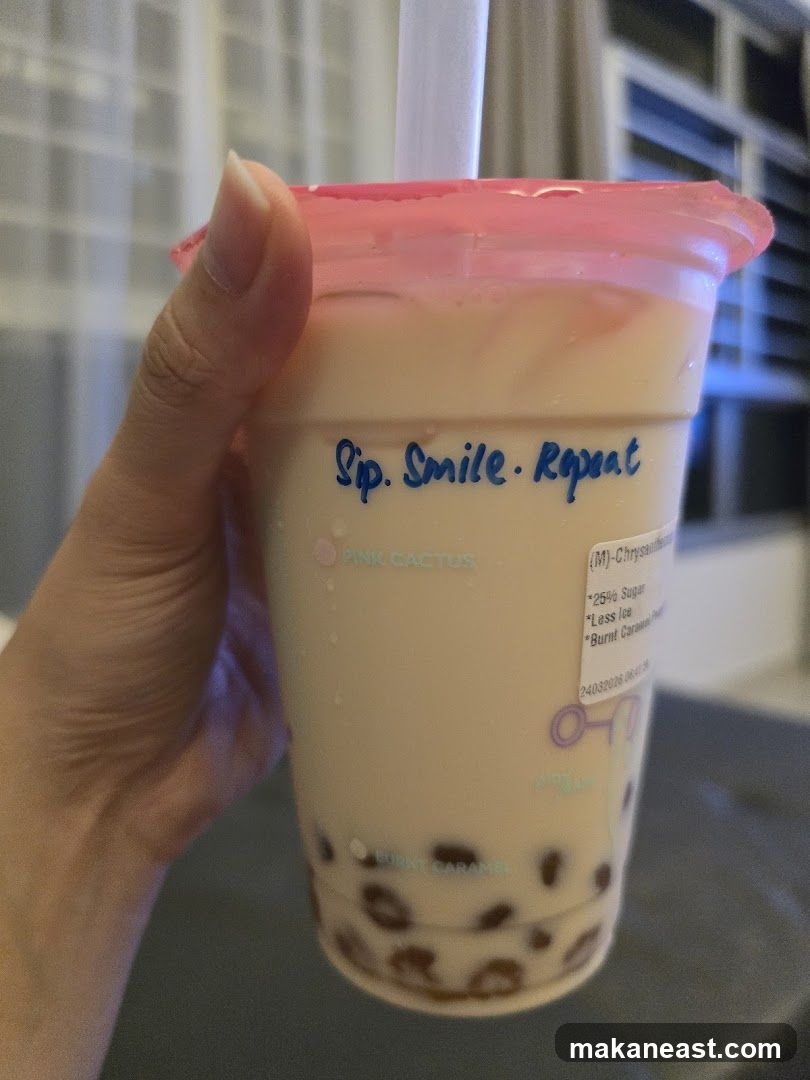 Hand holding a bubble tea