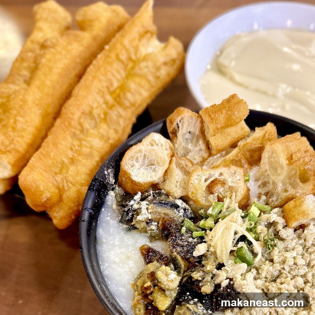 Congee with Century Egg and Fried Dough Sticks