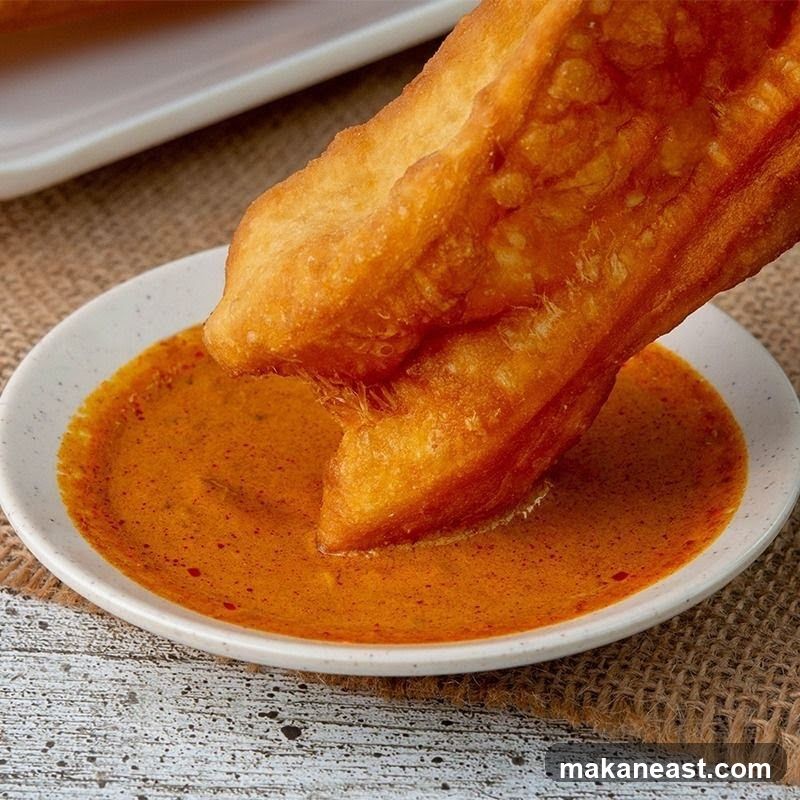 Fried Dough Stick Dipped in Sauce
