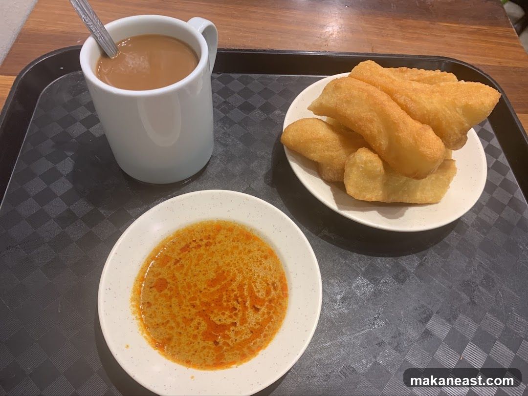 Coffee and Fried Dough Sticks with Dip