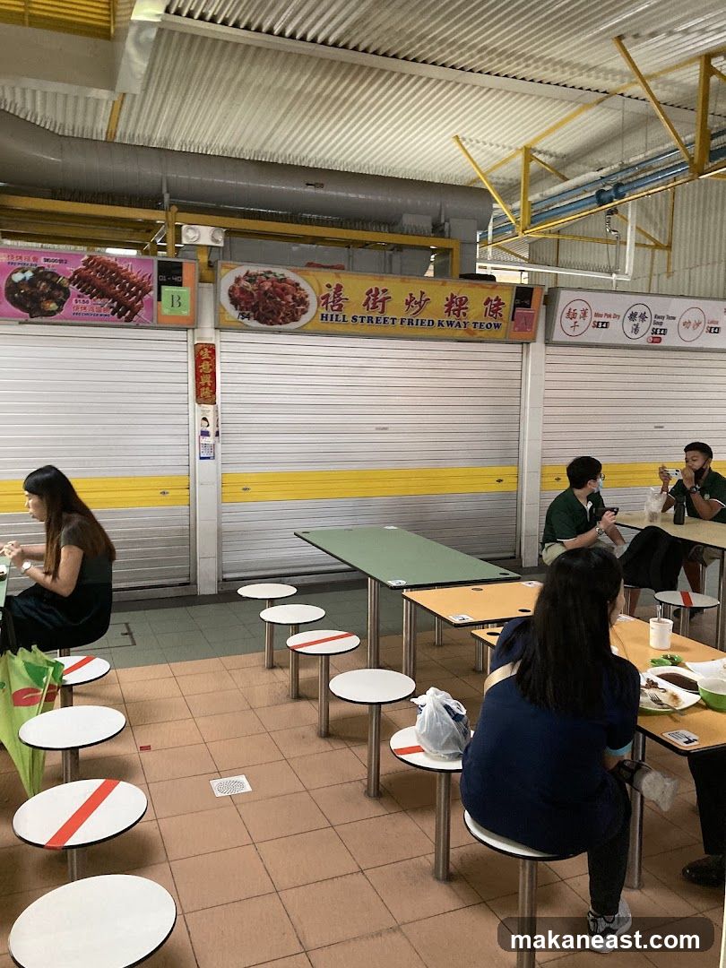 Food court with stalls and seating