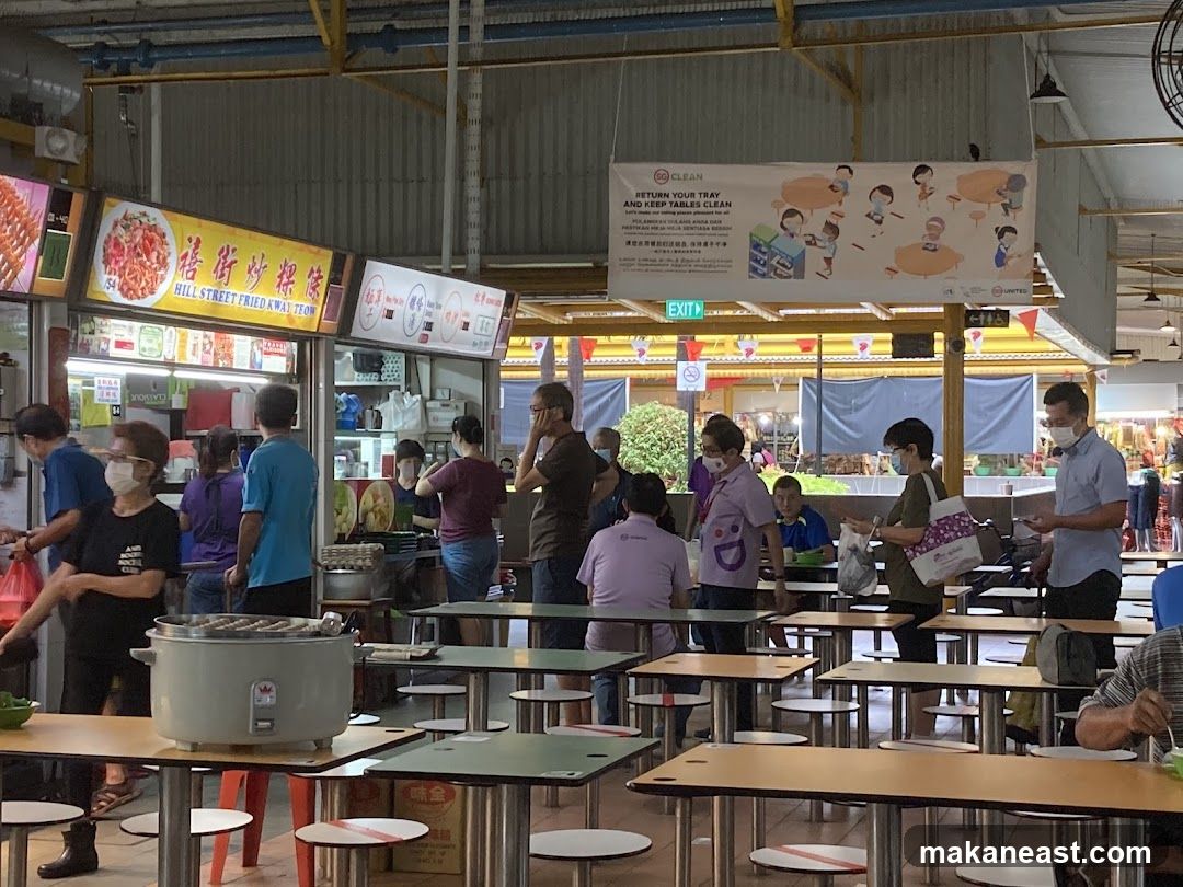 Food court with patrons