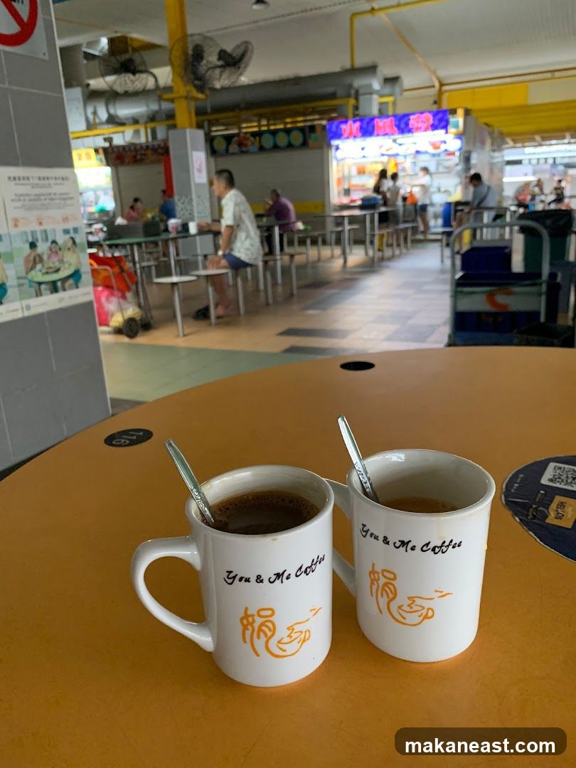 Coffee Cups at a Food Court
