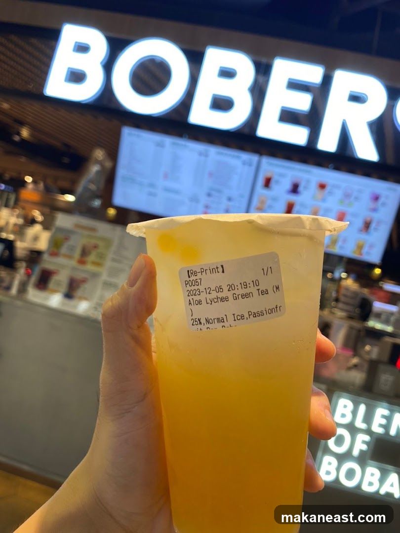 Boba Drink with Store Signage