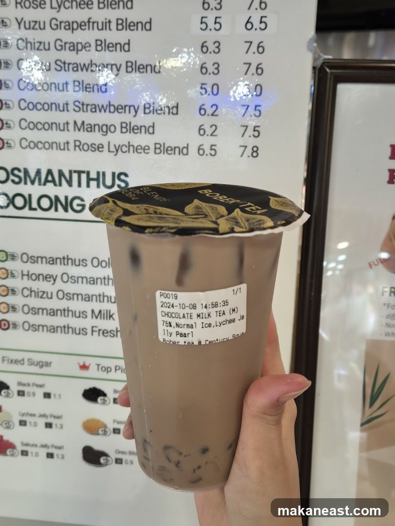Bobar Tea Menu
