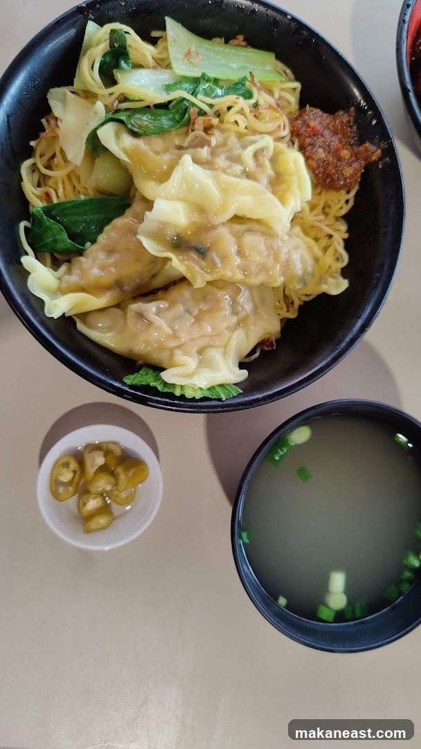 Noodle Dish with Wontons