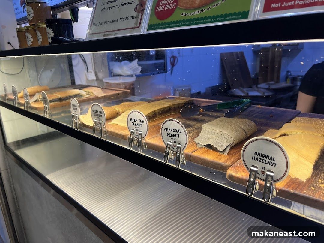 Pancakes in a display case