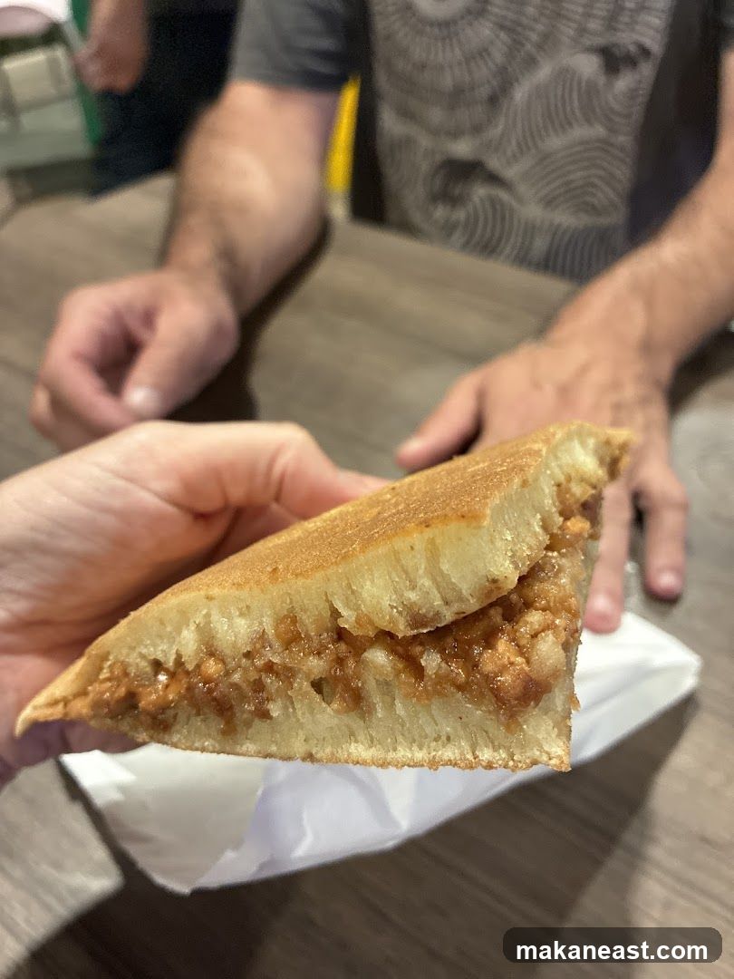 Close-up of a filled pancake