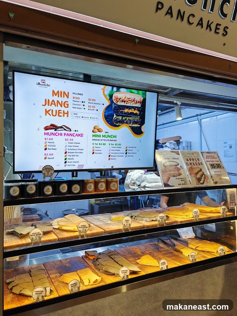 Munchi Pancakes Menu and Display