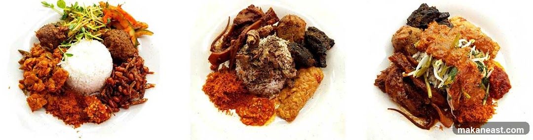 Three Plates of Indonesian Food