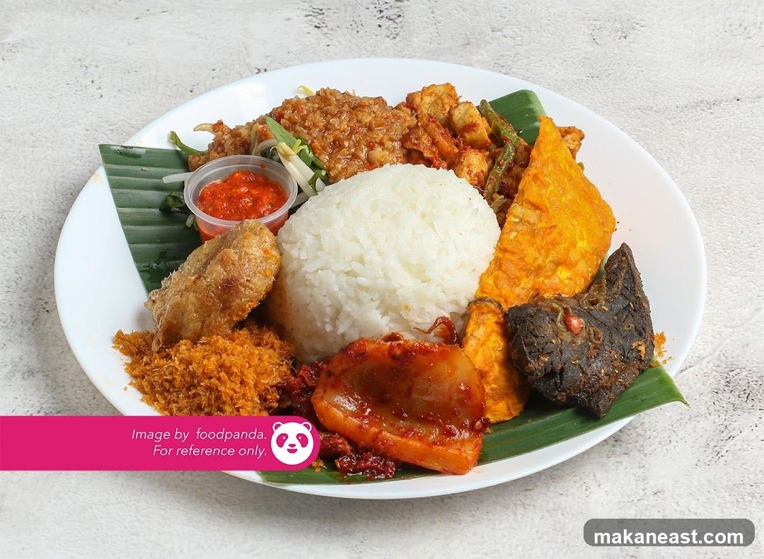 Nasi Lemak with various side dishes