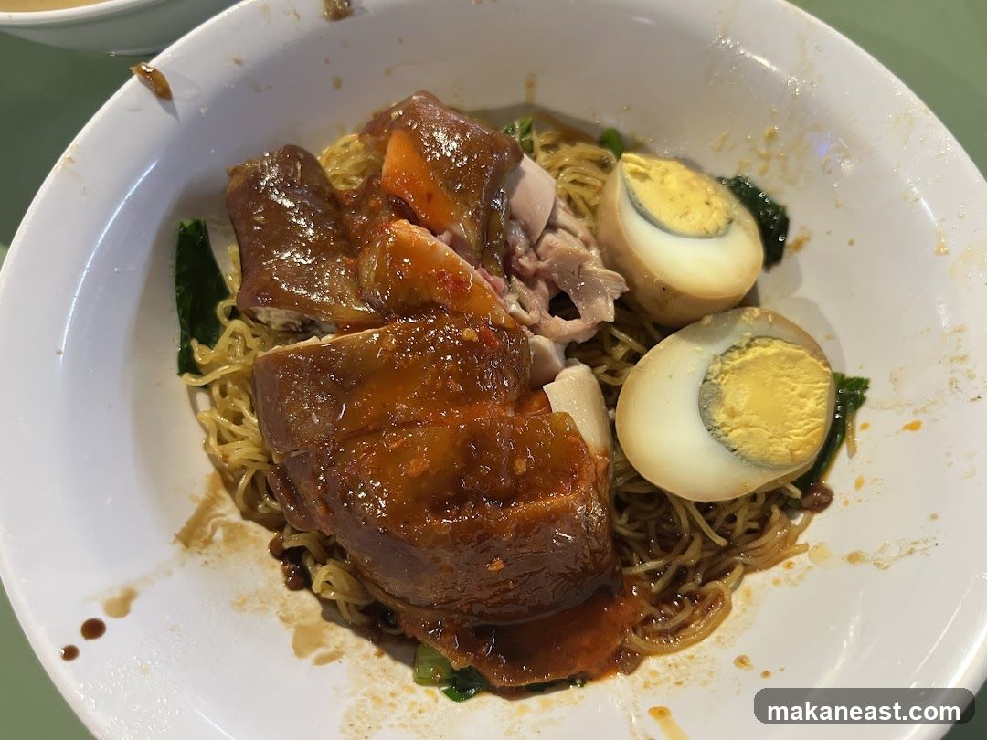 Braised Pork Belly Noodles with Eggs