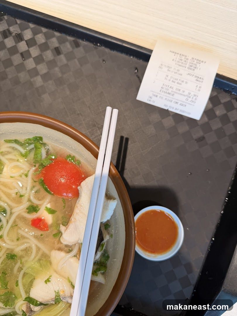 Fish soup with receipt