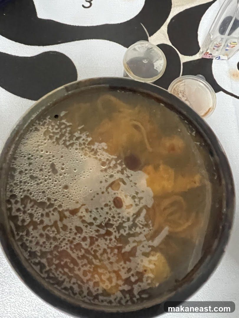 Soup in a container