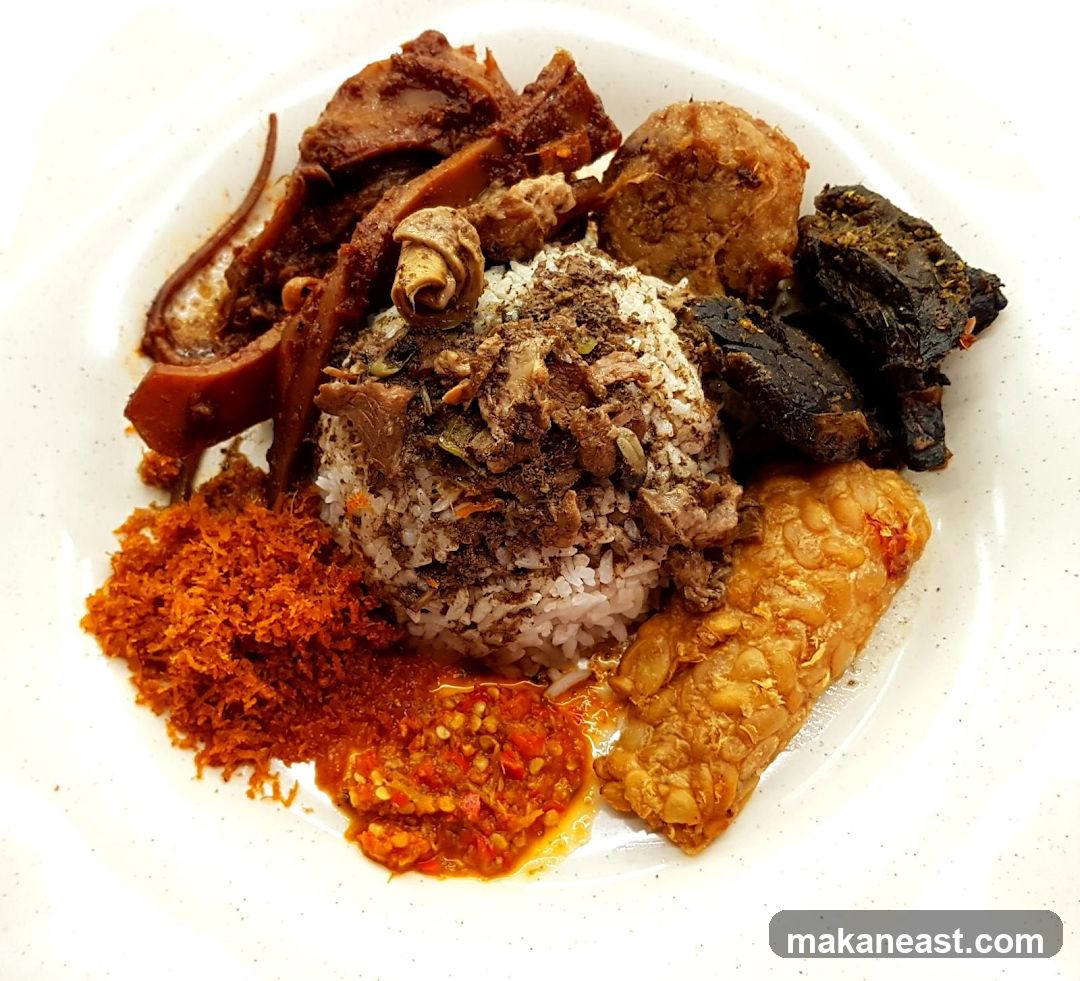 Plate of Rice with Various Toppings
