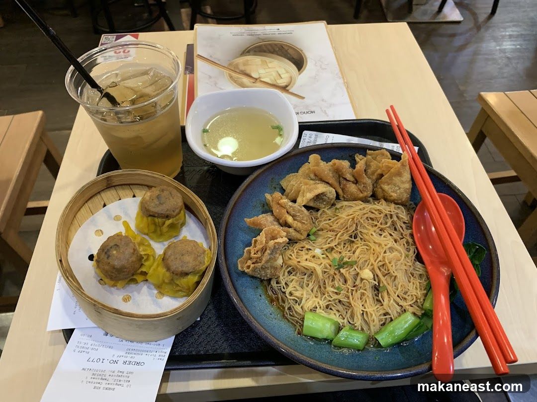 Noodles with Dumplings and Drink