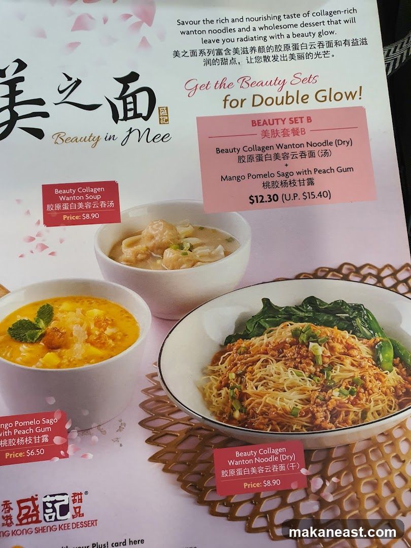 Beauty in Mee Menu
