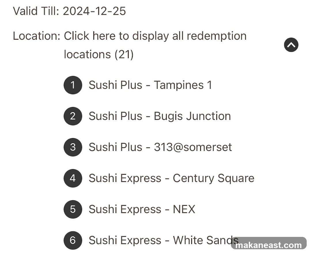 Redemption Locations