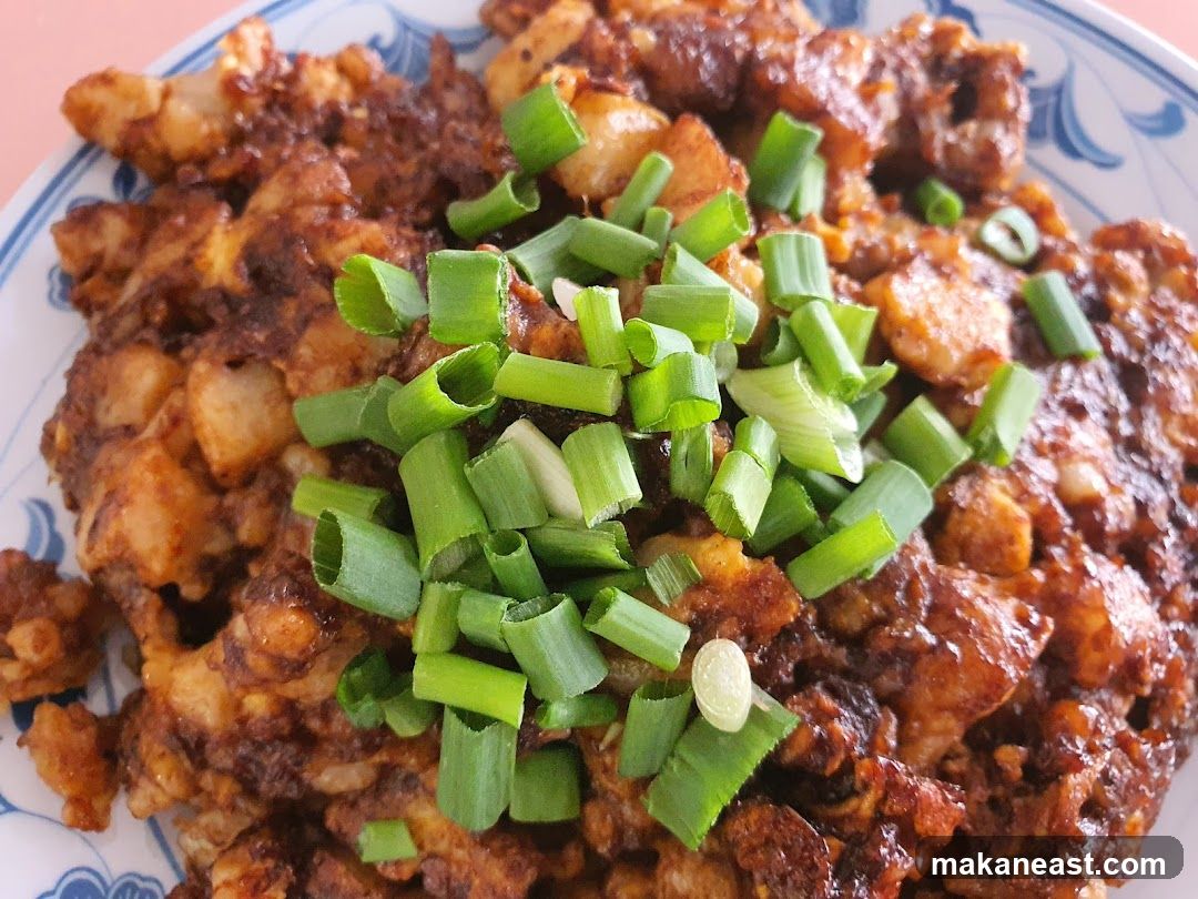 Fried Carrot Cake with Scallions