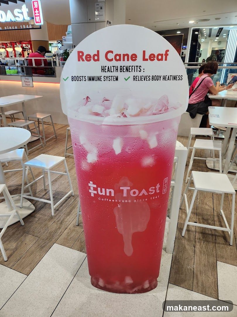 Fun Toast Red Cane Leaf Drink Standee